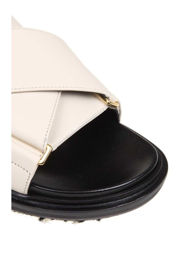 Shop Marni Fussbett Sandal In White Leather