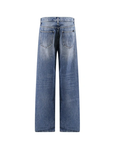 Shop Saint Laurent Baggy Cotton Jeans In Blue