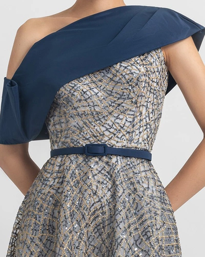 Shop Gemy Maalouf A-line Beaded Dress - Midi Dresses In Blue