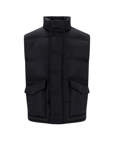 Shop Alexander Mcqueen Padded And Quilted Nylon Sleeveless Jacket In Black