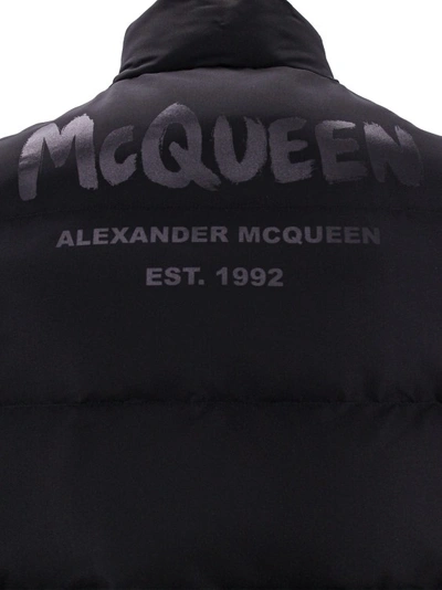 Shop Alexander Mcqueen Padded And Quilted Nylon Sleeveless Jacket In Black