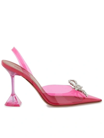 Shop Amina Muaddi Rosie Glass Slingback Pumps In Pink