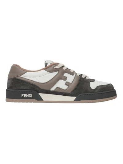 Shop Fendi Match Suede Low-top Sneakers In White