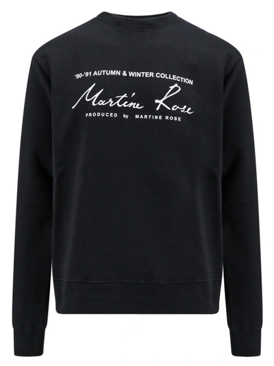 Shop Martine Rose Cotton Sweatshirt With Logo Print In Black