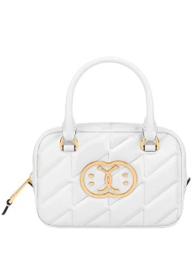Shop Moschino White Leather Shoulder Bag