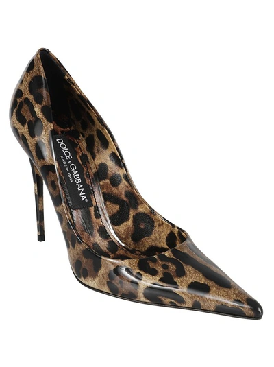 Shop Dolce & Gabbana 110mm Leopard-print Pumps In Brown
