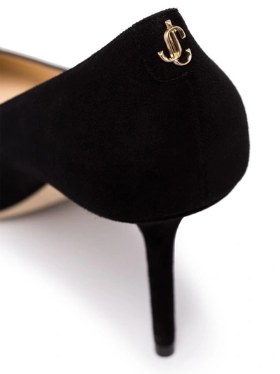 Jimmy Choo Romy 85 Spitze Pumps Aus Schwarzem Leder Mit Eidechsen-print In Black