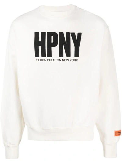 Shop Heron Preston White Cotton Sweatshirt