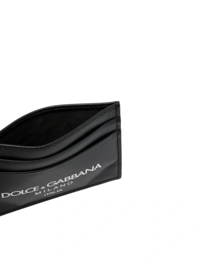 Shop Dolce & Gabbana Black Logo Print Card Holder