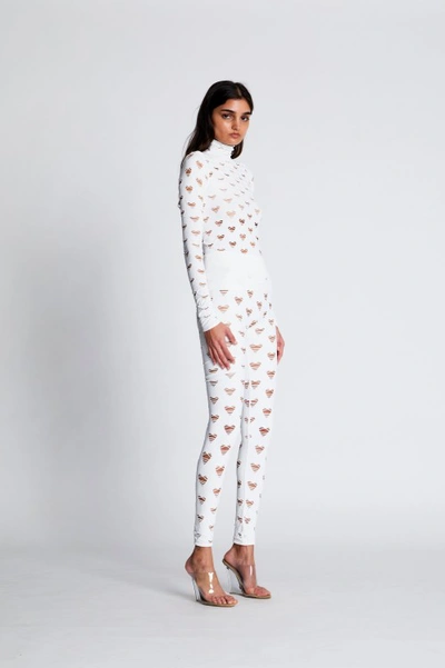 Shop Maisie Wilen Perforated Heart Turtleneck In White