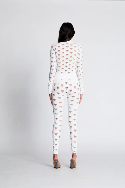 Shop Maisie Wilen Perforated Heart Turtleneck In White