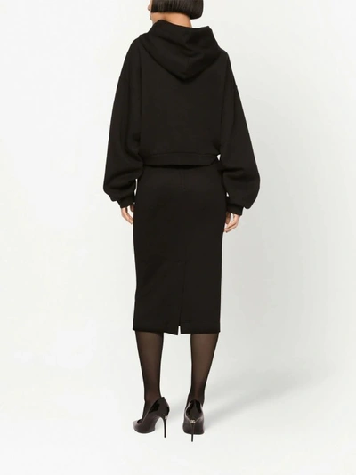 Shop Dolce & Gabbana Black Pencil Midi Skirt