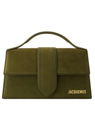 Shop Jacquemus Le Grand Bambino Bag - Leather - Dark Khaki In Green