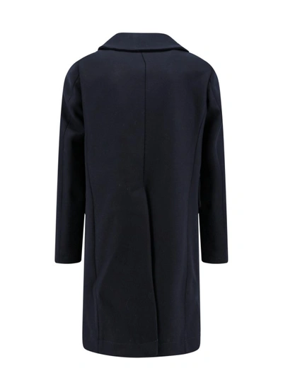 Shop Dsquared2 Wool Coat With Logoed Buttons In Black