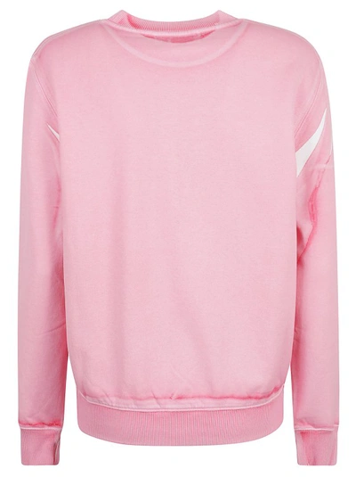 Shop Lanvin Embroidered-logo Crew-neck Sweatshirt In Pink