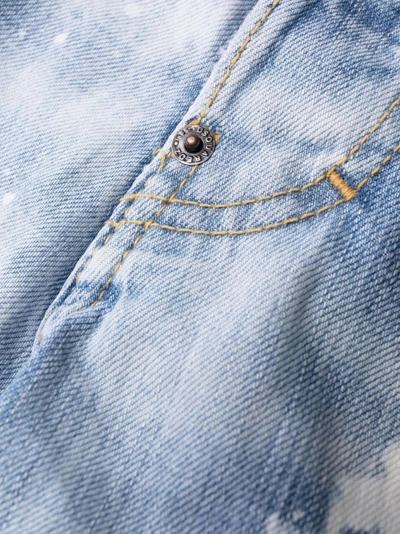 Shop Dsquared2 Paint Effect Denim Jeans In Blue