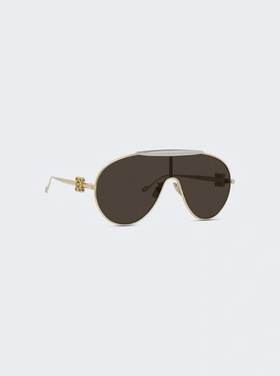 Shop Loewe Fashion Show Sunglasses In Gold