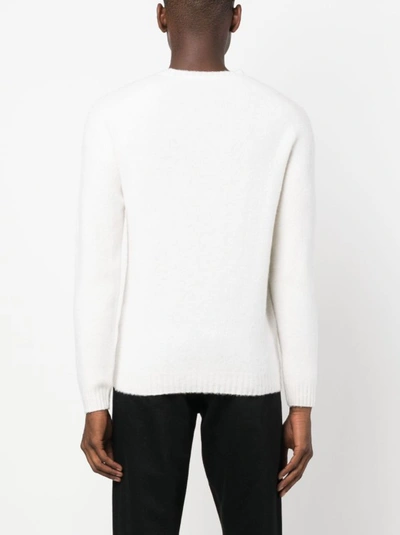 Shop Boglioli Wool Blend Knit Sweater In White