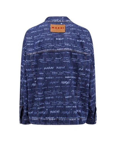 Shop Marni Mega Denim Jacket In Blue