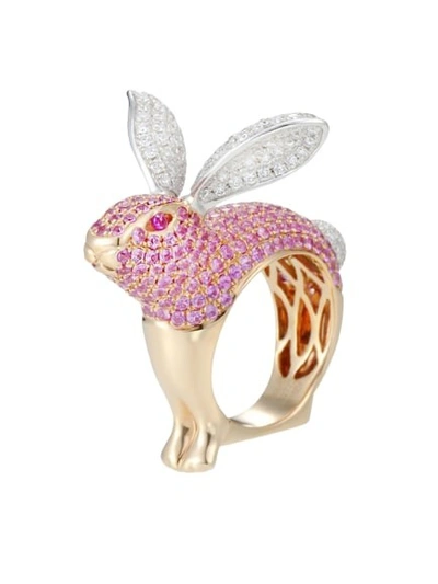 Shop Mio Harutaka Pink Sapphire Bunny Ring In Not Applicable