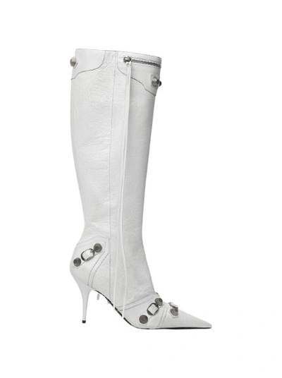 Shop Balenciaga Tall Cagole High Heel Boot In White