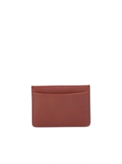 Shop Apc Leather Card Holder With Card Slots In Brown
