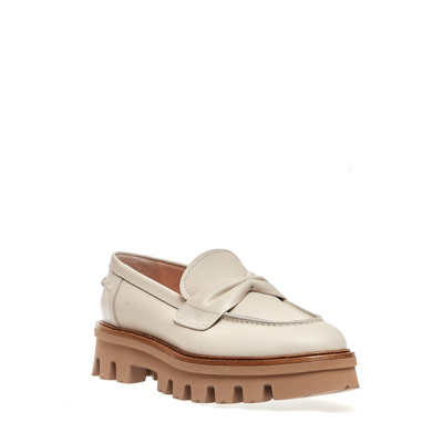 Tory Burch Chalk Nappa Moccasins In White