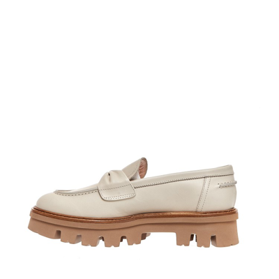 Tory Burch Chalk Nappa Moccasins In White