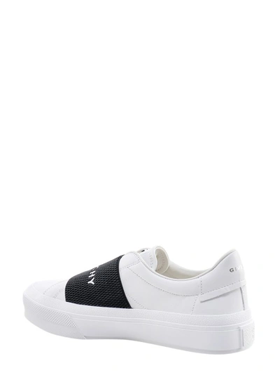 Shop Givenchy Leather Sneakers With Contrasting Logoed Band In White