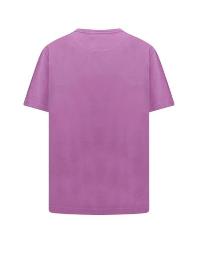 Shop Etro Frontal Pegaso Logo Cotton T-shirt In Purple
