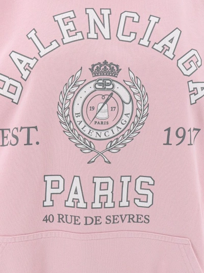 Shop Balenciaga Cotton Sweatshirt With Frontal Print In Pink
