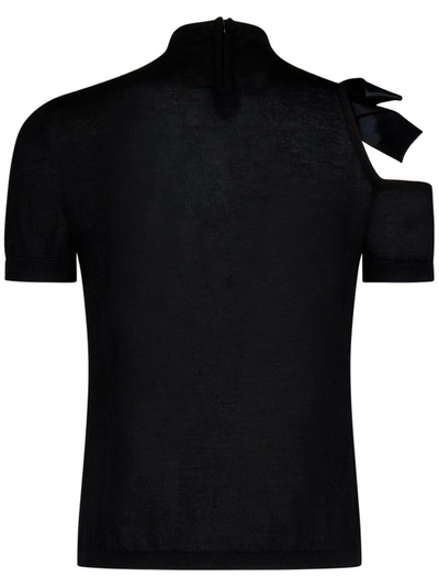 Shop Giambattista Valli Black Short-sleeved Sweater