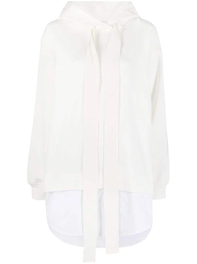 Shop Patou White Knitted Hoodie Sweater