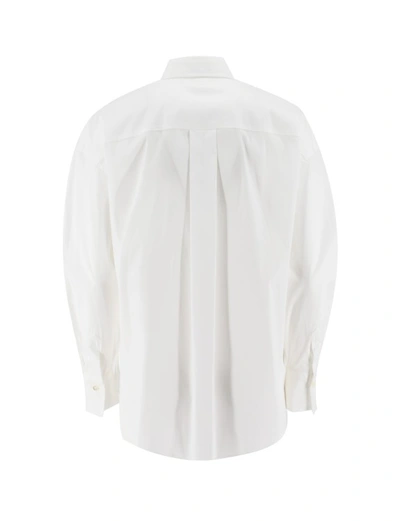 Shop Brunello Cucinelli Elegant White Cotton Blouse