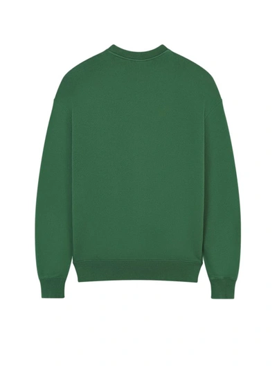 Shop Maison Kitsuné Cotton Sweatshirt With Ton-sur-ton Patch In Green