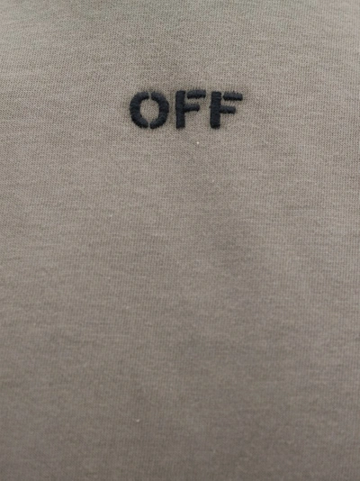 Shop Off-white Cotton T-shirt With Logo Print In Grey