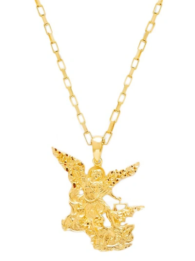 Shop Veneda Carter Saint Michael Archangel Pendant Necklace In Gold