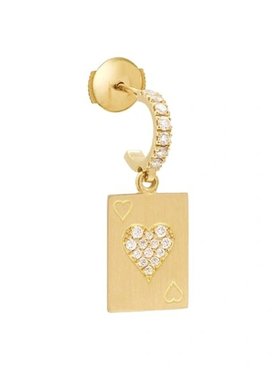 Shop Mysteryjoy Heart Card Charm Earring Yellow Gold