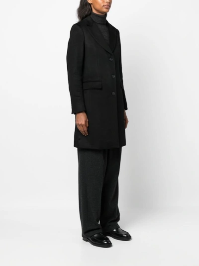 Shop Barba Black Single-breasted Above Knee-length Coat