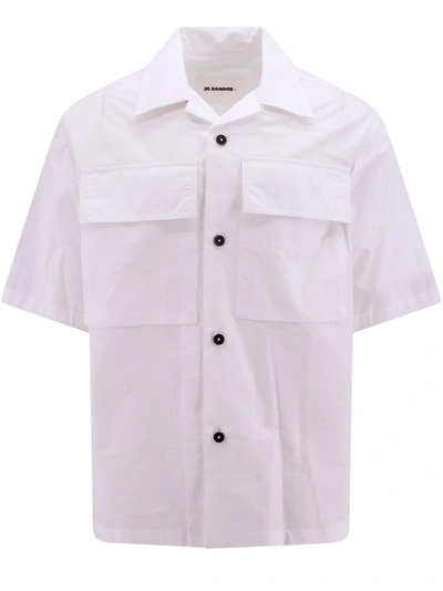 Shop Jil Sander Cotton Shirt With Contrasting Buttons In White