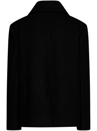 Shop Dsquared2 Black Wool Blend Coat