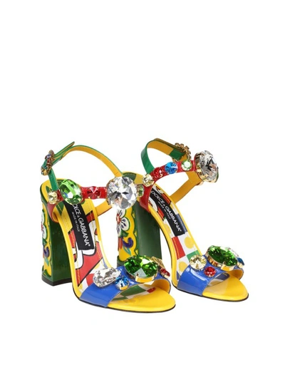 Shop Dolce & Gabbana Applied Stones Keira Sandal In Multicolor