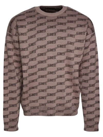Shop Balenciaga Brown Crewneck Sweater