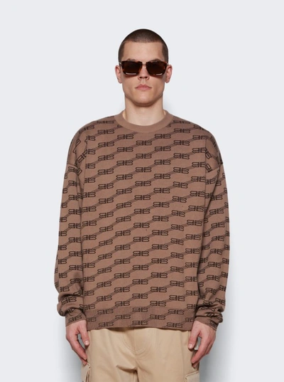 Shop Balenciaga Brown Crewneck Sweater