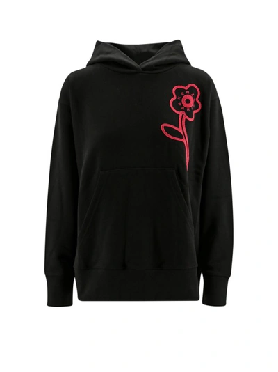 Shop Kenzo Cotton Sweatshirt With Iconic Frontal And Back Embroidery In Black