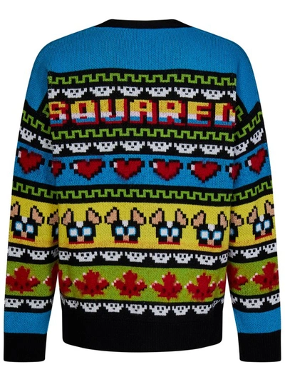Shop Dsquared2 All-over Jacquard Print Knit Cardigan In Multicolor