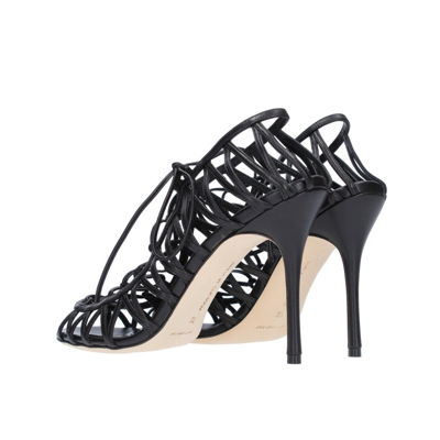 Manolo Blahnik Hollow-out High-heeled Sandals In Black