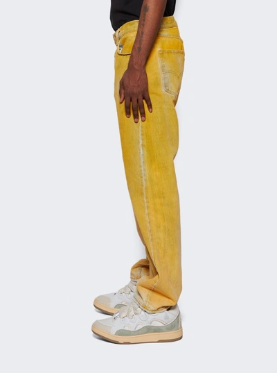 Shop Notsonormal Yellow Cotton High Jean