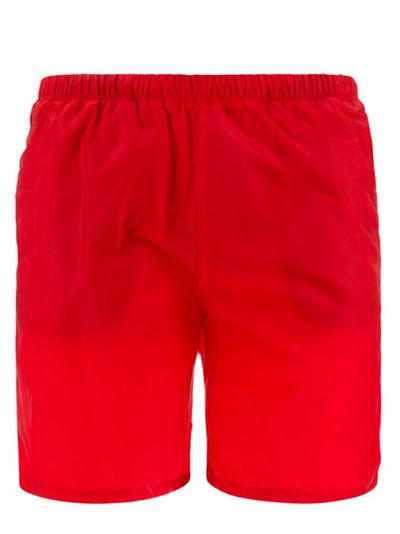 Shop Prada Logo Swim Shorts In Red