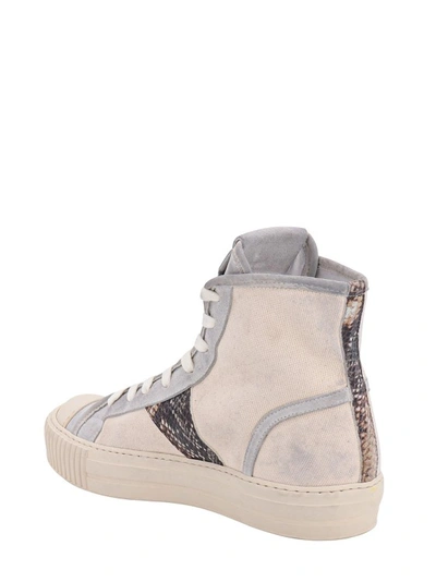 Shop Rhude Animalier Detail Canvas And Suede Sneakers In Neutrals